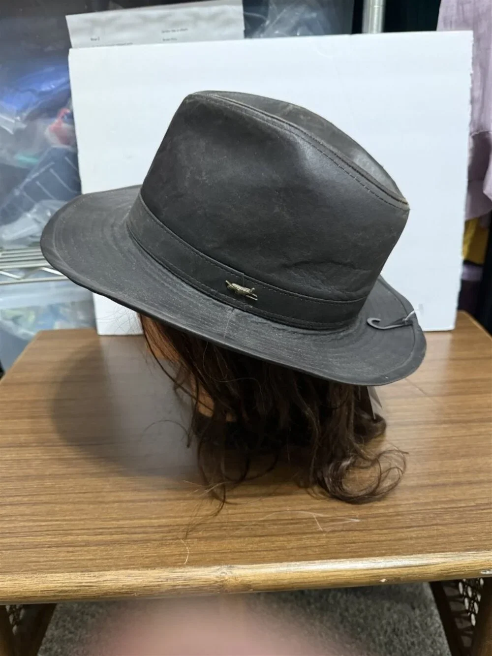 Dorfman Hat Co Mens Fedora Hat Weathered Cloth Brown Medium New